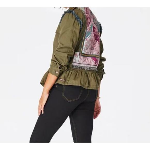 Matilda Jane Olive Boho Patchwork Jacket sz M - Picture 5 of 6